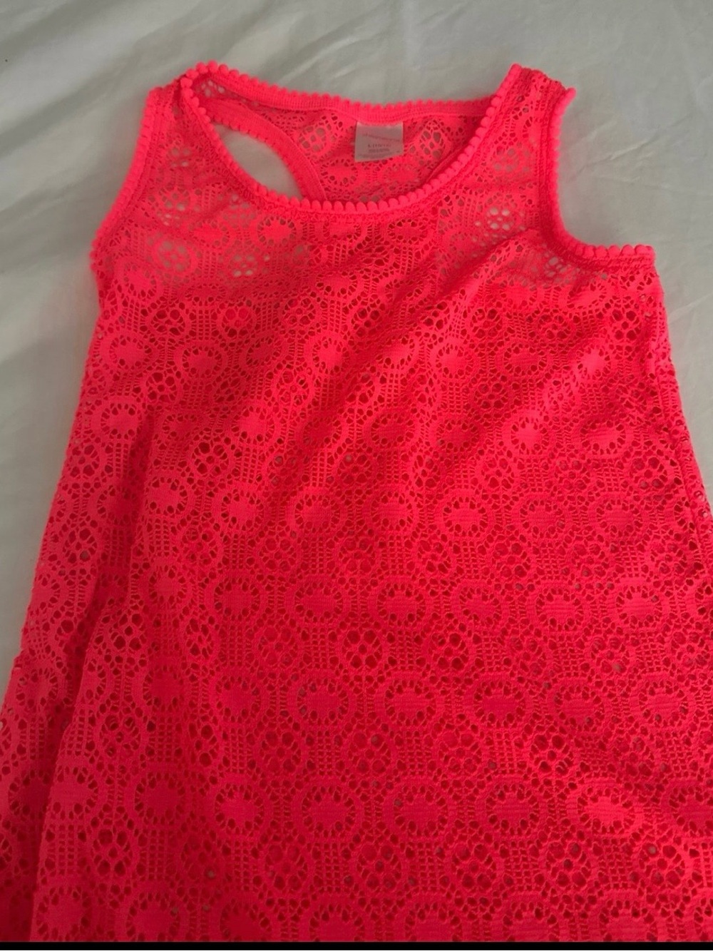 Xhilaration Neon Pink Lace Tank Dress for Girls
